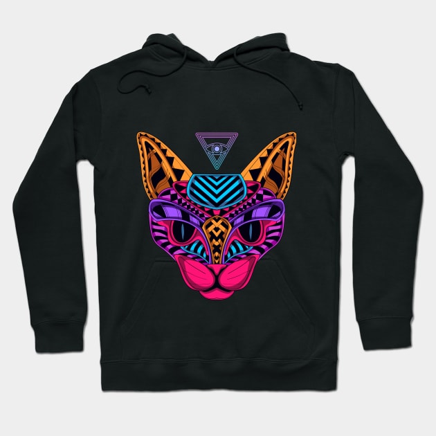 Geometric Cat Hoodie by Mara Azure